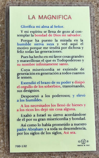 Tarjeta de Oración La Magnífica