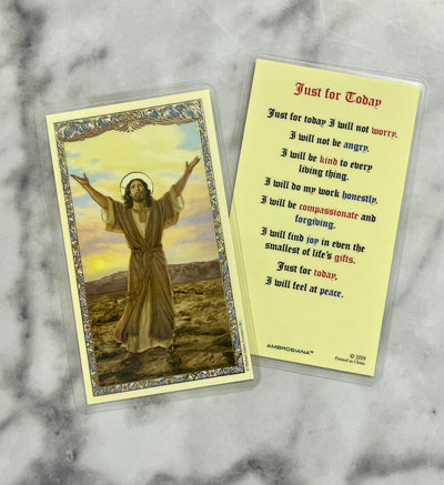 Just For Today Prayer Card