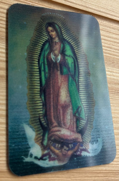 Holographic 3D Prayer Card – Our Lady of Guadalupe