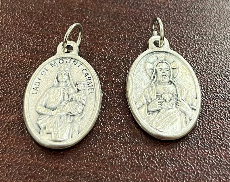 Our Lady of Mount Carmel & Sacred Heart of Jesus 2-Sided Medal