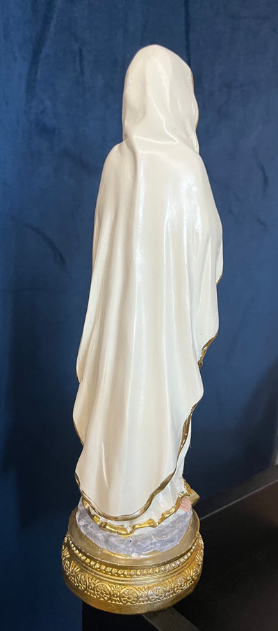 Our Lady of Lourdes Statue with Nameplate - 9 inches