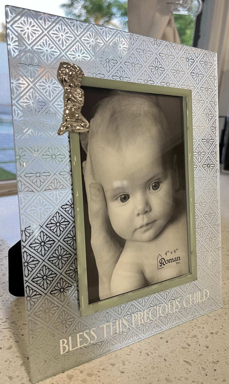 Bless This Precious Child Picture Frame - Glass Picture Frame