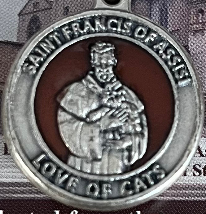 Pet Medal - St. Francis of Assisi - Cat Medal with Soil