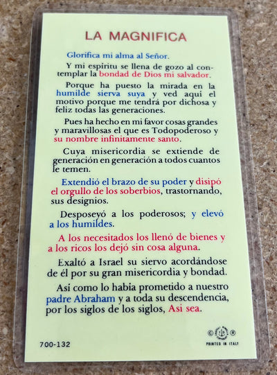 Tarjeta de Oración La Magnífica