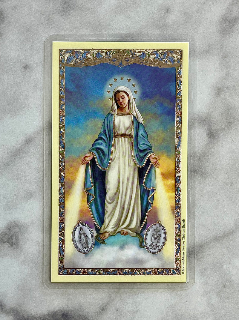 Prayers to Our Lady of the Miraculous Medal Prayer Card