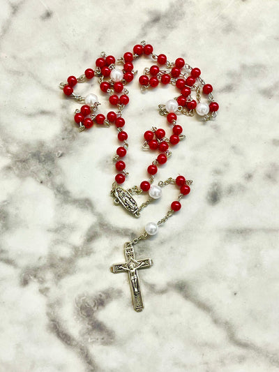 Our Lady of Guadalupe Traditional Red Acrylic Bead Rosary