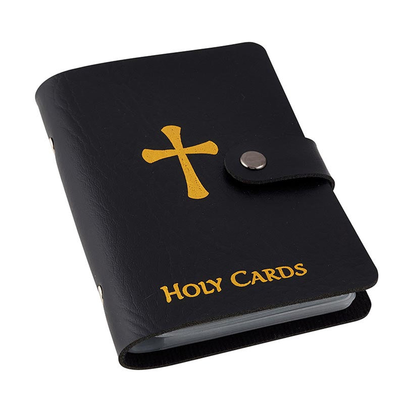 Holy Card Holder with Faux Leather Cover (Black)