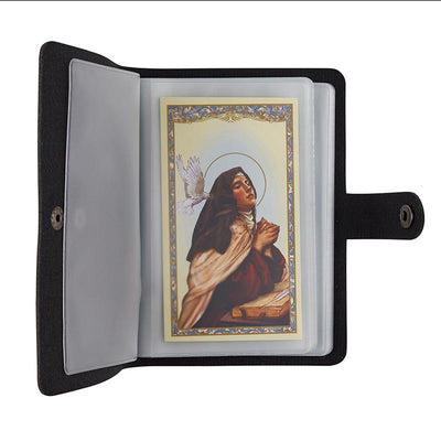 Holy Card Holder with Faux Leather Cover (Black)