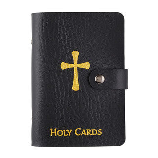 Holy Card Holder with Faux Leather Cover (Black)