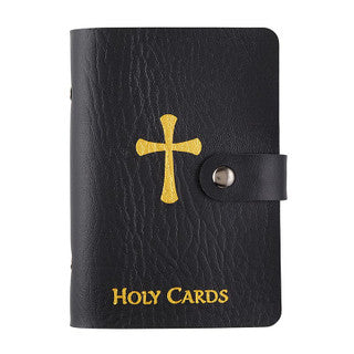 Holy Card Holder with Faux Leather Cover (Black)