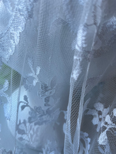 White Rose Petal Mass Veil - Handcrafted in France