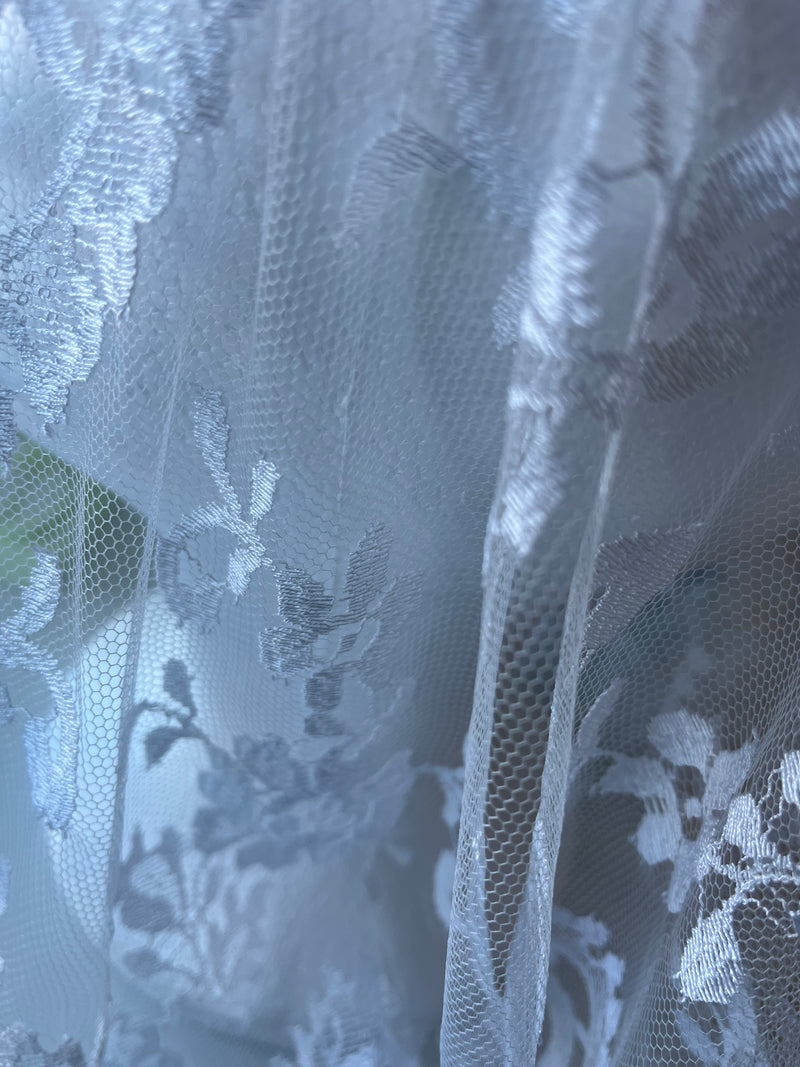 White Rose Petal Mass Veil - Handcrafted in France