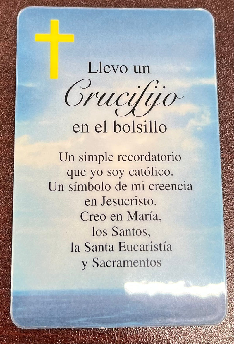 La Cruz en el Cielo - Tarjeta de Oración Laminada en Español