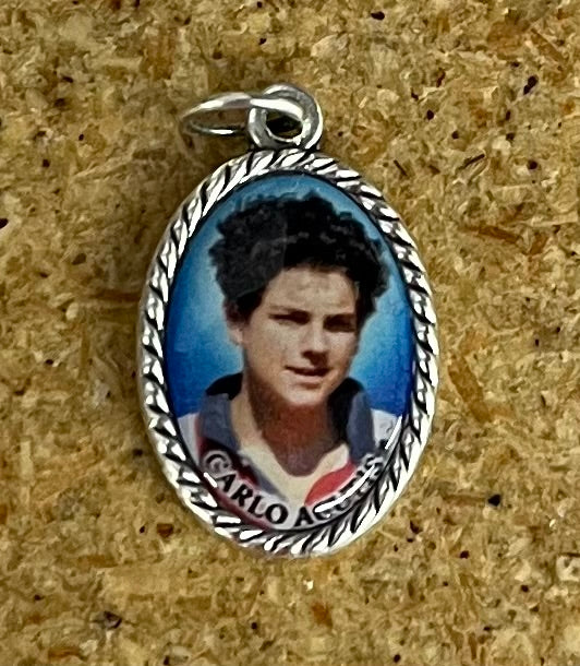 Carlo Acutis 3/4" Oval Medal with Bright Colored Picture