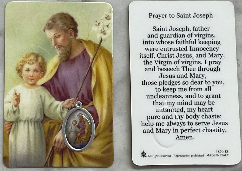 St. Joseph Prayer Card and Medal