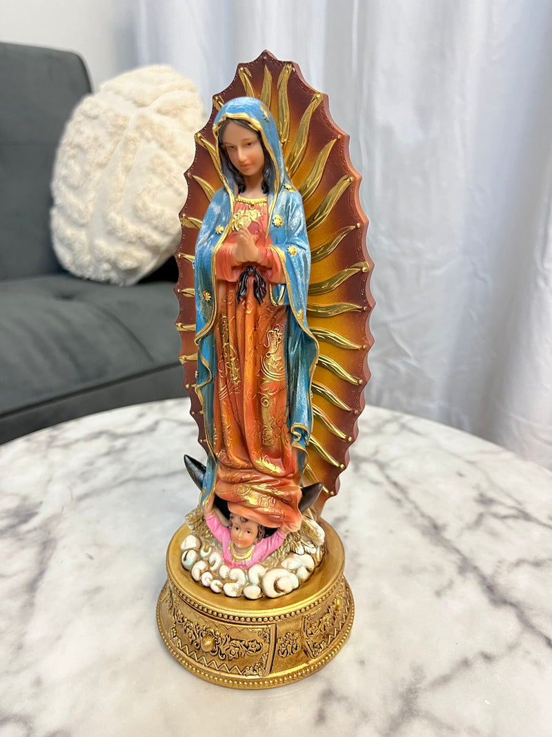 Our Lady of Guadalupe Statue with Hidden Box - 9 inches tall