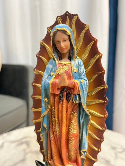 Our Lady of Guadalupe Statue with Hidden Box - 9 inches tall