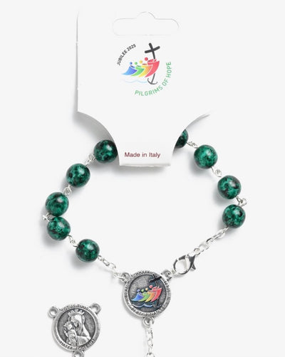 Jubilee 2025 One-Decade Green Bead Auto Rosary