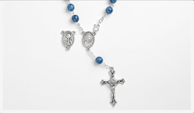 Blessed Carlo Acutis Auto Rosary with Blue Beads