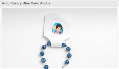 Blessed Carlo Acutis Auto Rosary with Blue Beads