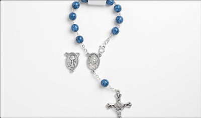 Blessed Carlo Acutis Auto Rosary with Blue Beads