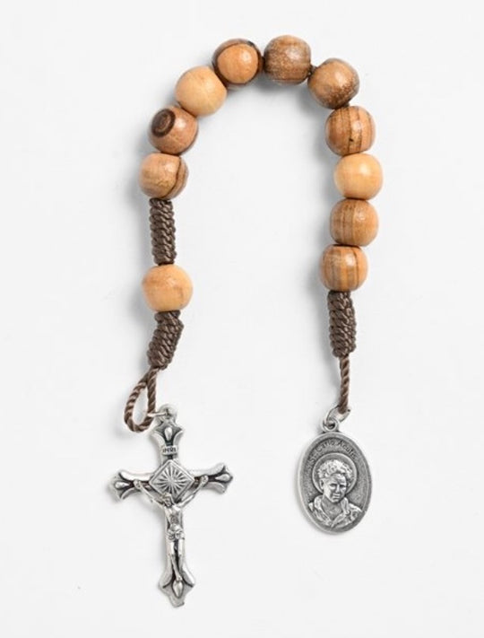 One Decade Wood Bead Carlo Acutis Rosary