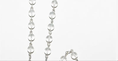 Traditional Our Lady of Grace Rosary with Crystal Clear Beads