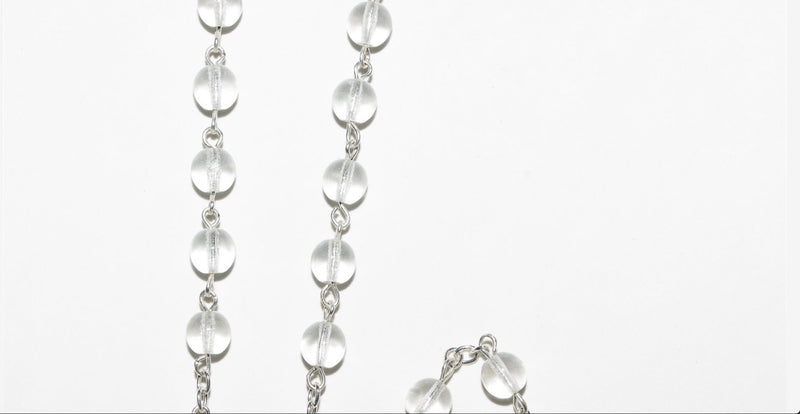 Traditional Our Lady of Grace Rosary with Crystal Clear Beads