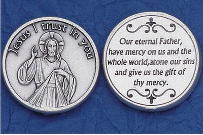 Divine Mercy Silver-Plated Pocket Coin – A Reminder of Christ’s Infinite Love