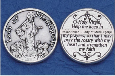 Our Lady of Medjugorje Silver-Plated Pocket Coin – A Symbol of Peace and Devotion