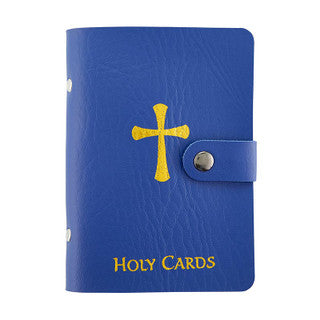 Holy Card Holder with Faux Leather Cover (Blue)