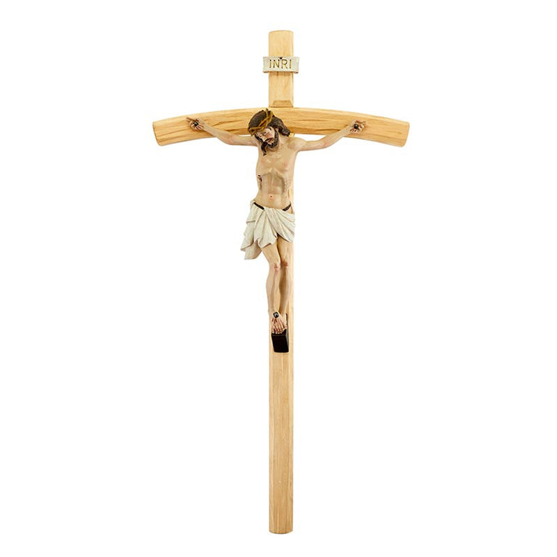 24-Inch Val Gardena Wood Crucifix with Hand-Painted Corpus – A Masterpiece of Faith and Craftsmanship