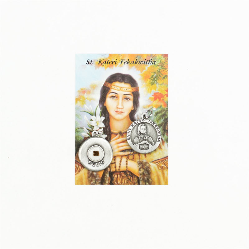 St. Kateri Tekakwitha Relic Necklace – 3rd Class Relic Encased in Glass