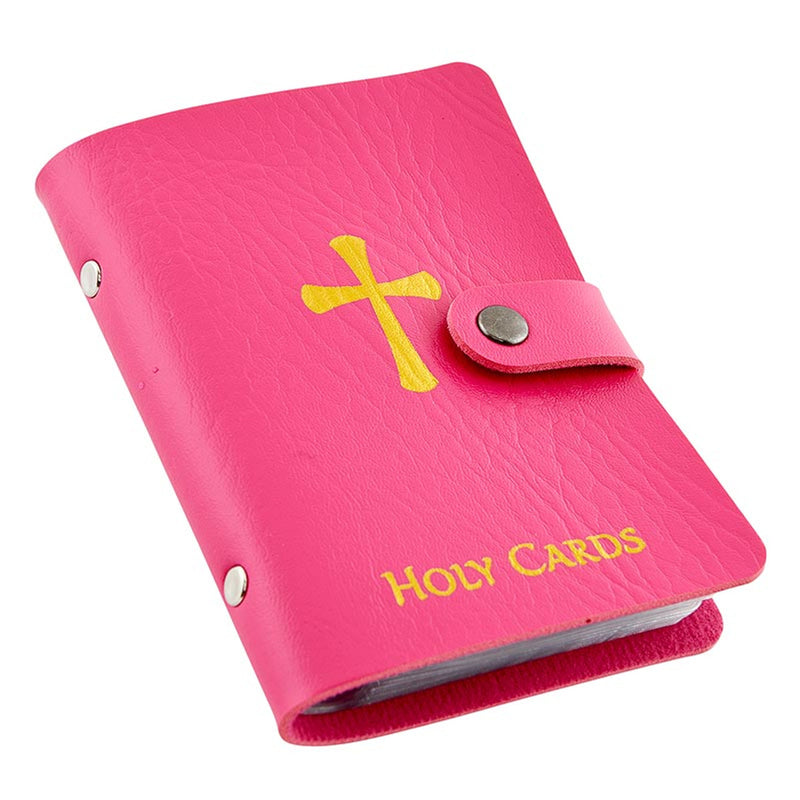 Holy Card Holder with Faux Leather Cover (Pink)