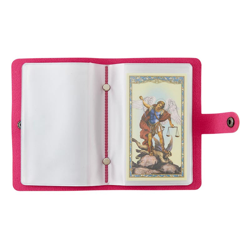 Holy Card Holder with Faux Leather Cover (Pink)