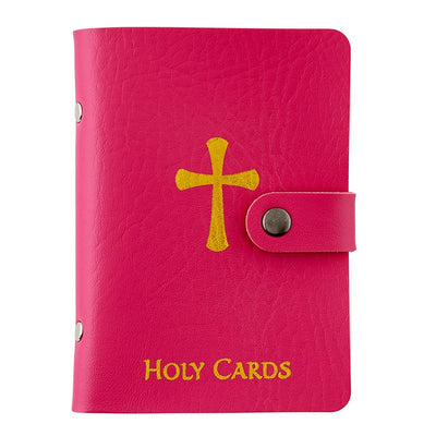 Holy Card Holder with Faux Leather Cover (Pink)