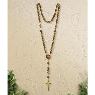 St. Benedict Cord Wall Rosary – A Bold Symbol of Faith and Protection - Large Beads, rosary is 43 inches long