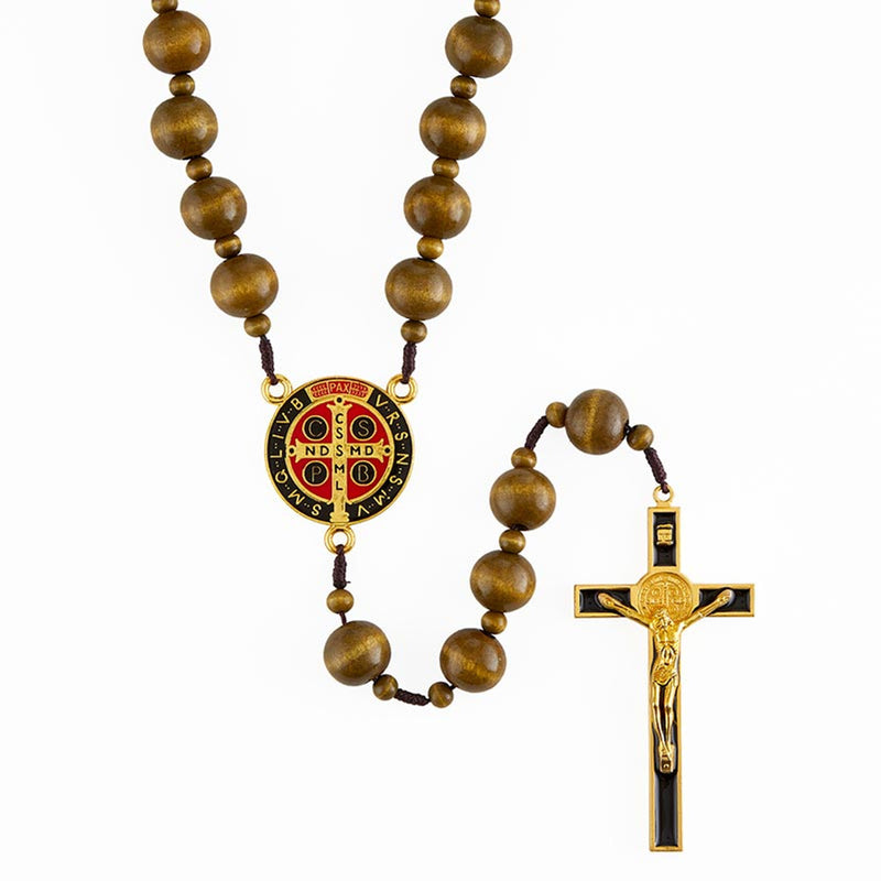 St. Benedict Cord Wall Rosary – A Bold Symbol of Faith and Protection - Large Beads, rosary is 43 inches long