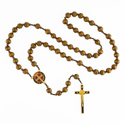 St. Benedict Cord Wall Rosary – A Bold Symbol of Faith and Protection - Large Beads, rosary is 43 inches long