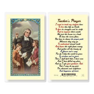 Teacher's Prayer – Saint John Baptist de La Salle Laminated Holy Card