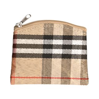 Tan Tartan Plaid Rosary Pouch