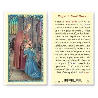 Saint Blaise Laminated Holy Prayer Card