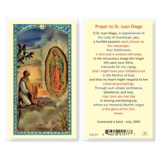 St. Juan Diego w/ Our Lady of Guadalupe Prayer Card