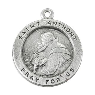 St. Anthony Genuine Pewter Medal on a 24" Chain – Boxed