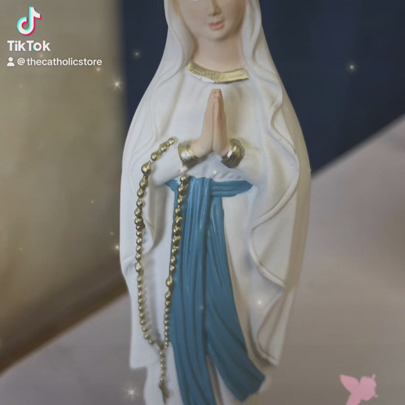 Our Lady of Lourdes - 12-inch Traditional White Statue - Direct From Lourdes!!