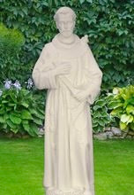 24" St. Francis Outdoor Statue – All-White Finish