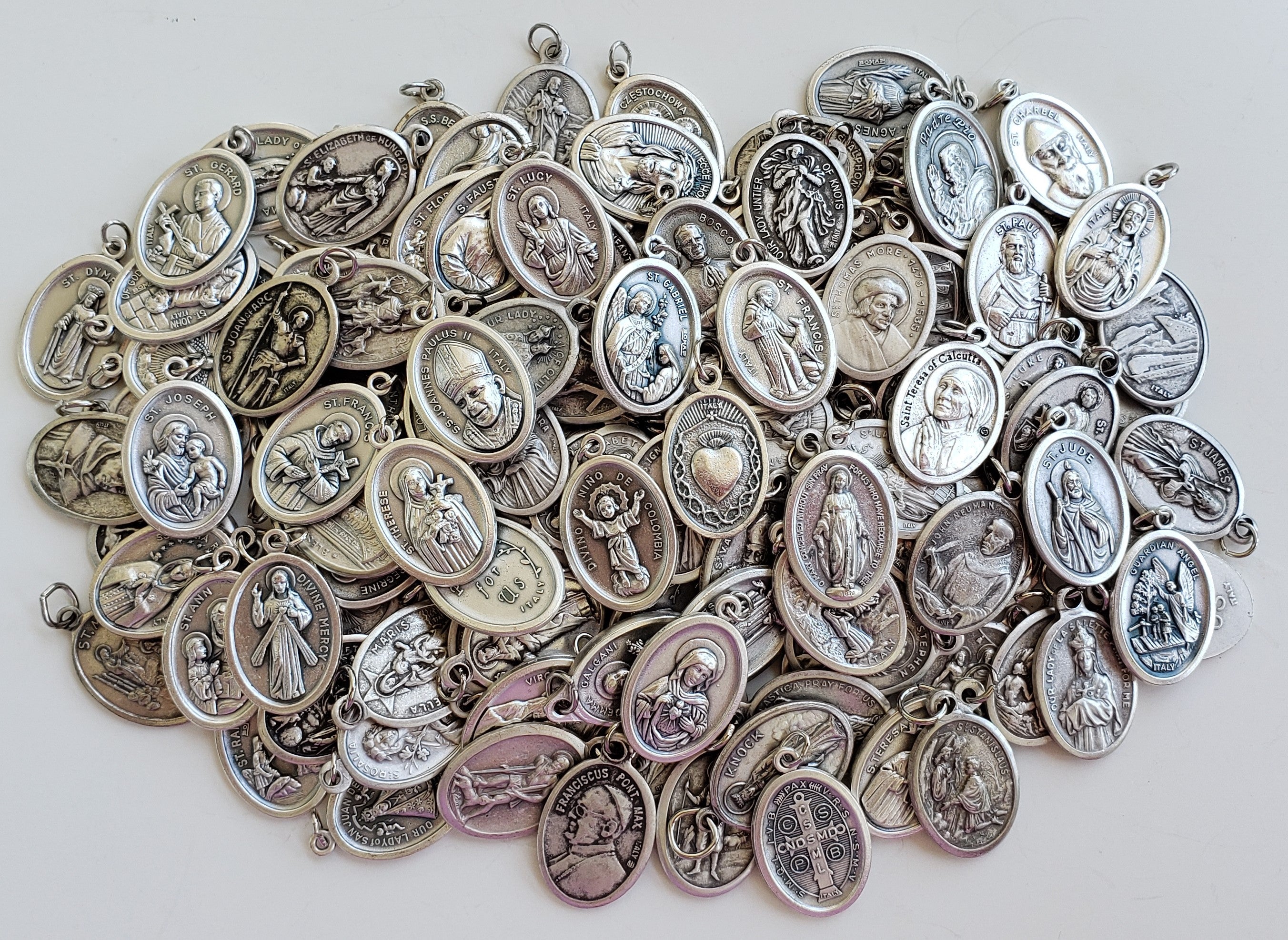 Lot of 130 DIFFERENT Catholic Religious Medals. Many RARE Medals