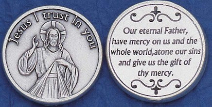 Divine Mercy Silver-Plated Pocket Coin – A Reminder of Christ’s Infinite Love