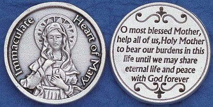 Immaculate Heart of Mary Religious Pocket Coin
