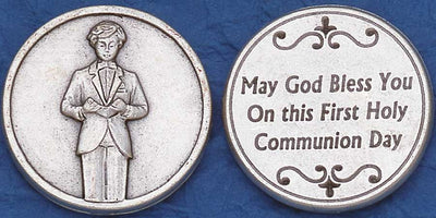 First Communion Boy Religious Pocket Coin